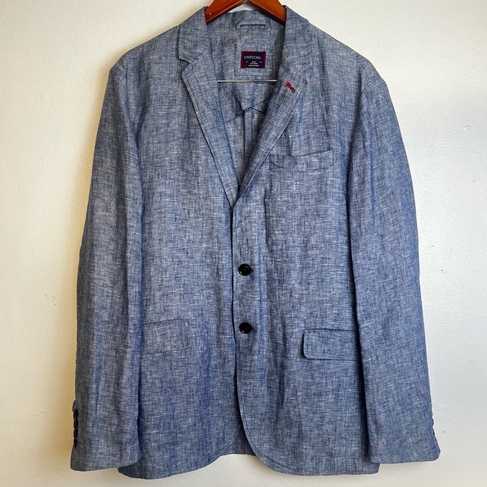 Untuckit blue linen blazer size 40R
